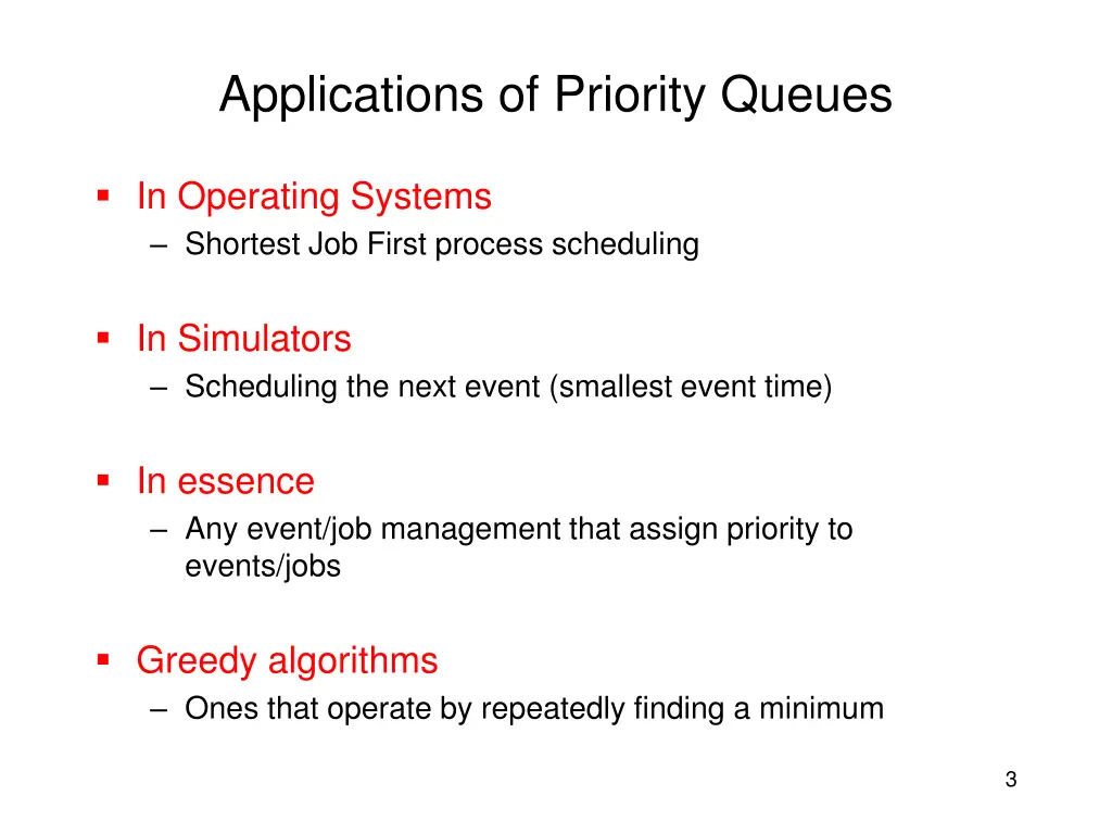 applications of priority queues