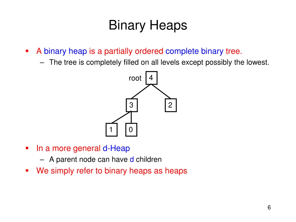 binary heaps