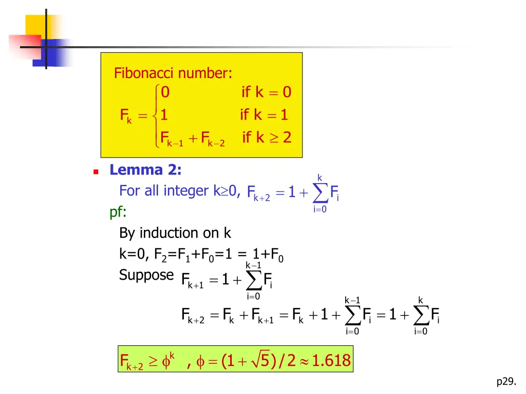 fibonacci number 0 if k f 1 if k f