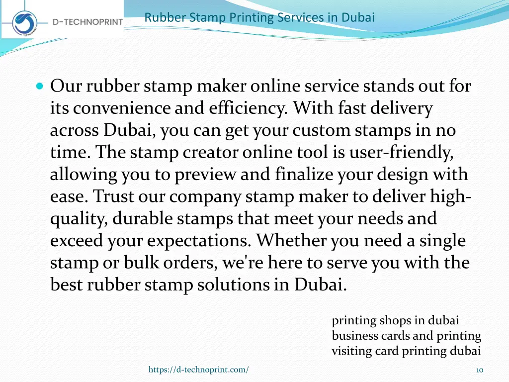 rubber stamp printing services in dubai