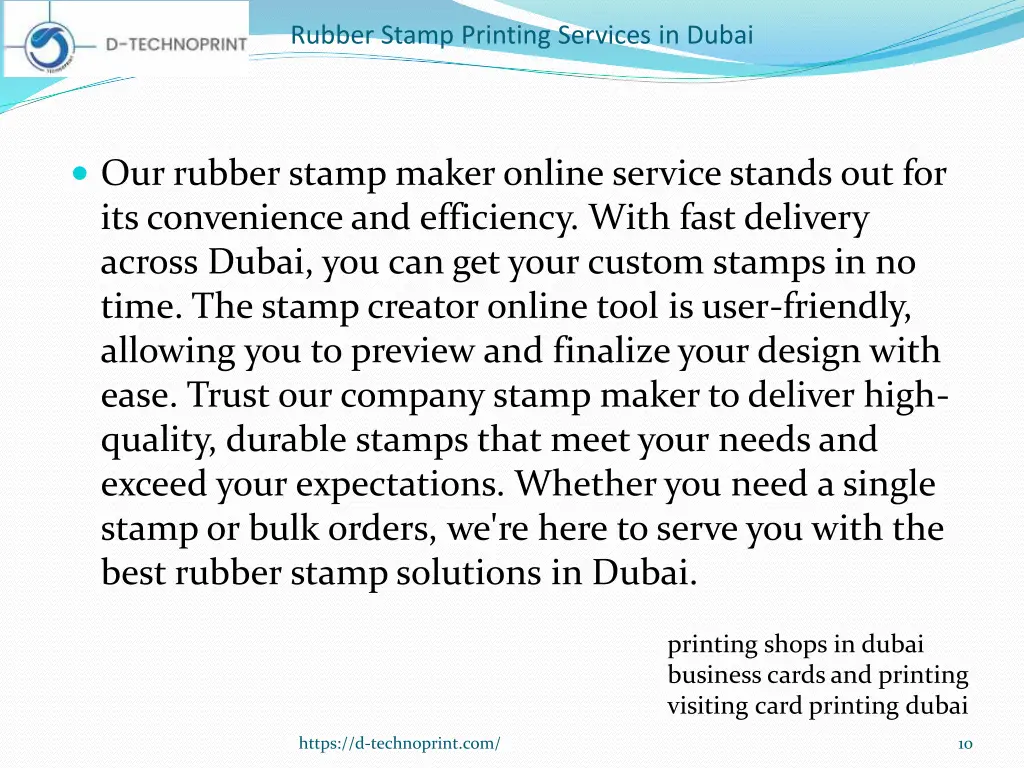 rubber stamp printing services in dubai