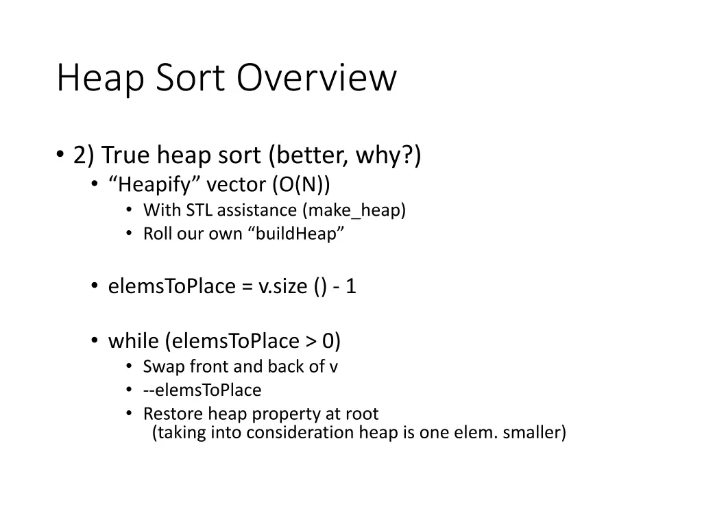 heap sort overview 1