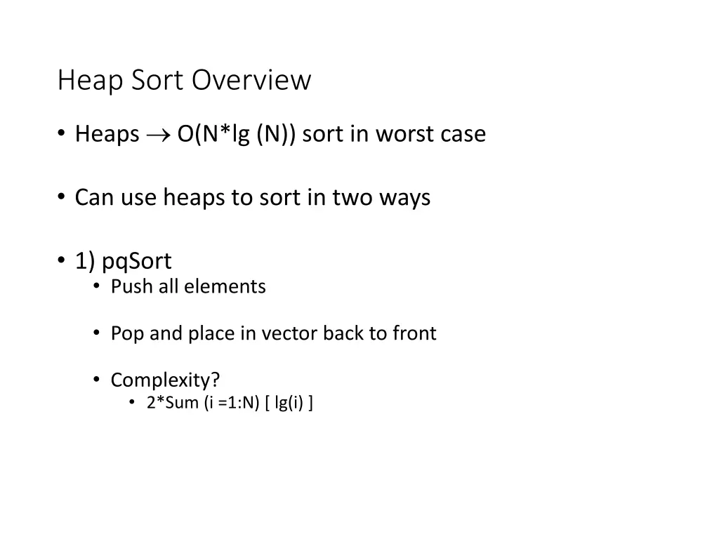 heap sort overview