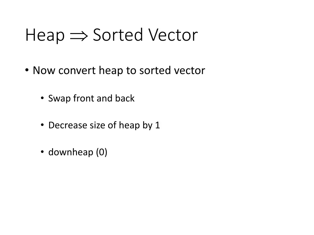 heap sorted vector