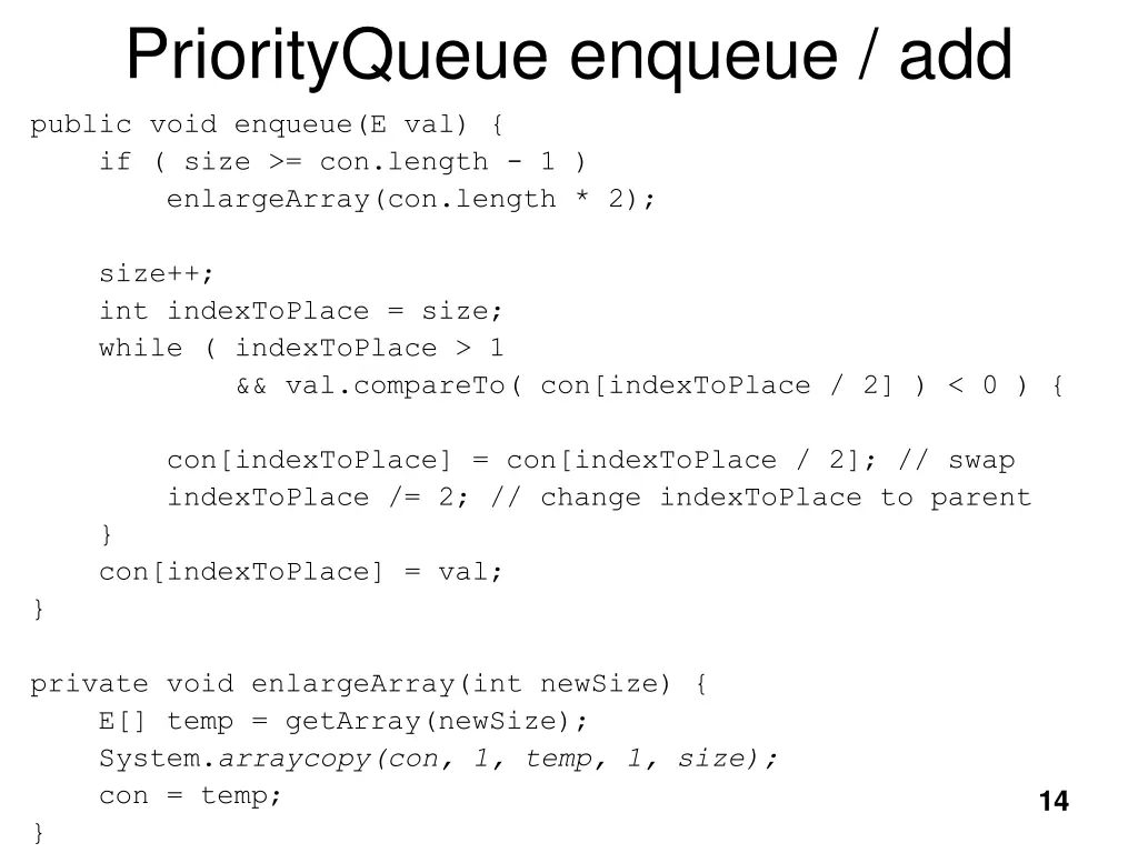 priorityqueue enqueue add