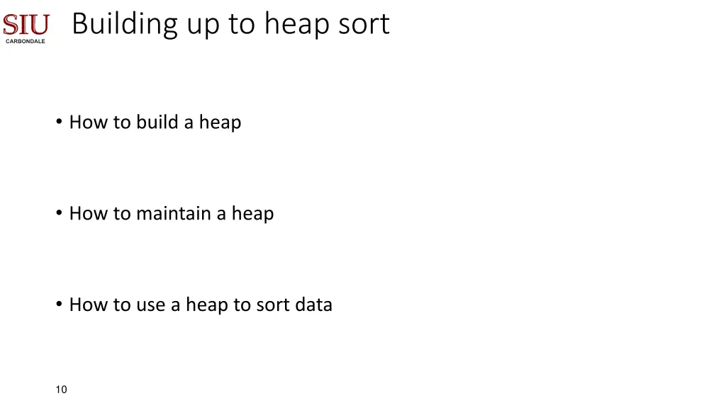 building up to heap sort