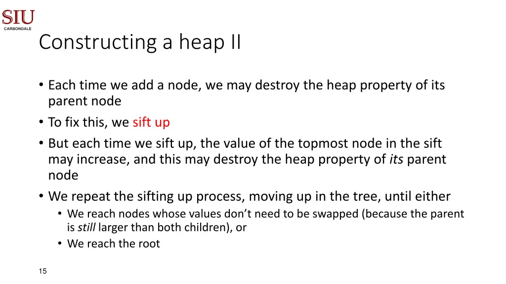 constructing a heap ii