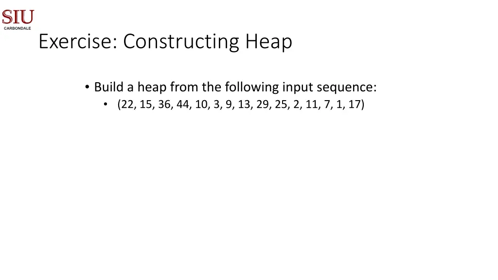 exercise constructing heap