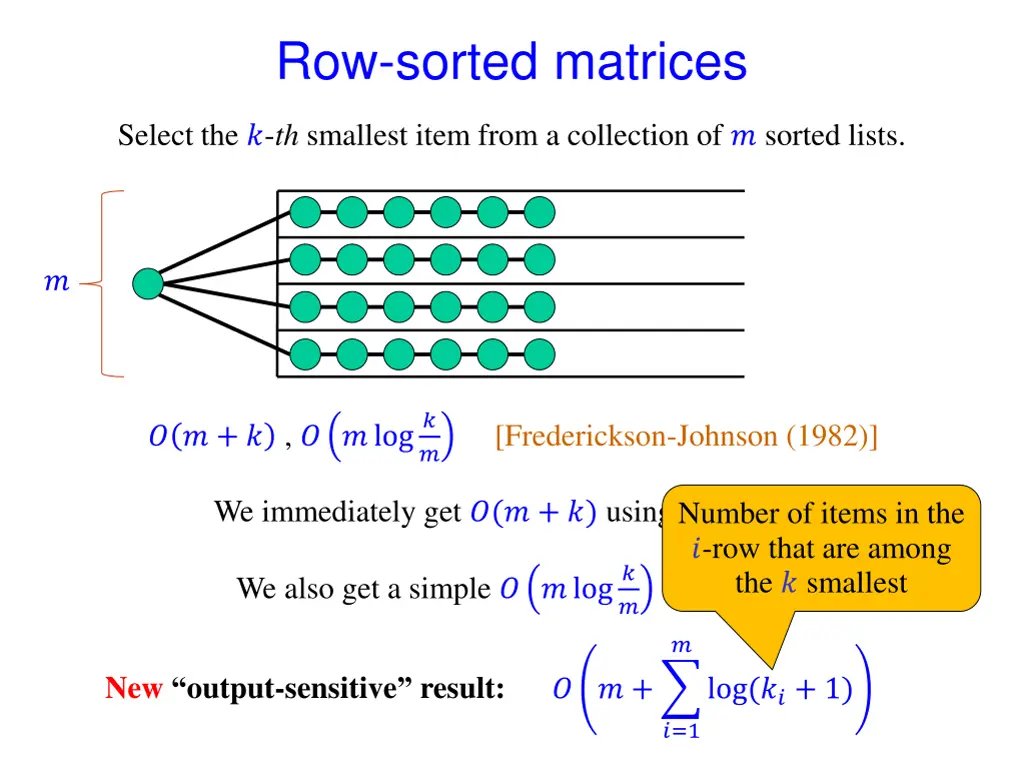 row sorted matrices