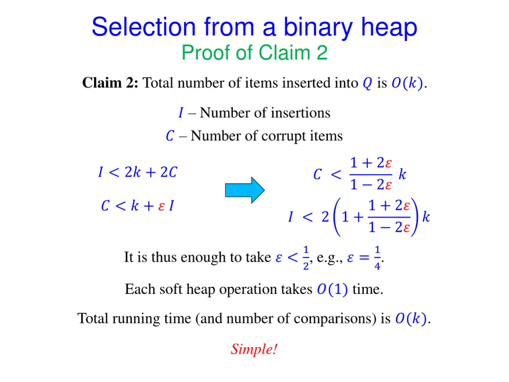 selection from a binary heap proof of claim 2