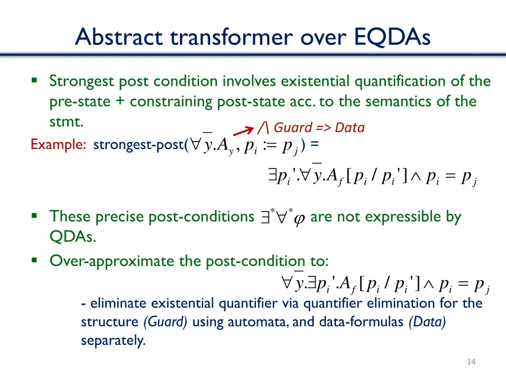 abstract transformer over eqdas