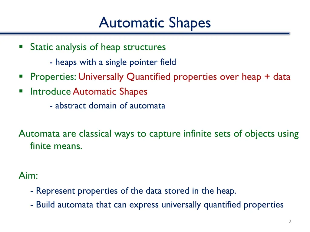 automatic shapes