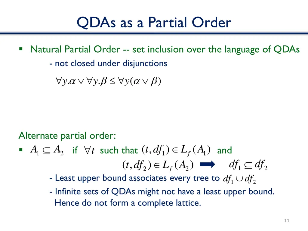 qdas as a partial order