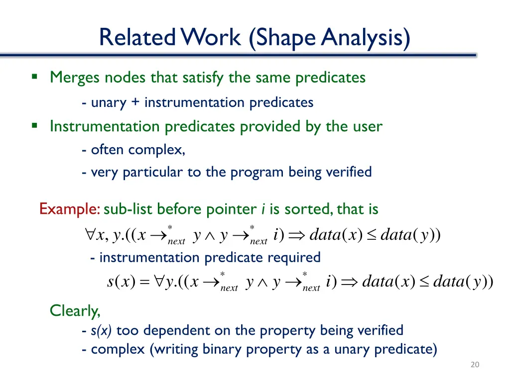 related work shape analysis