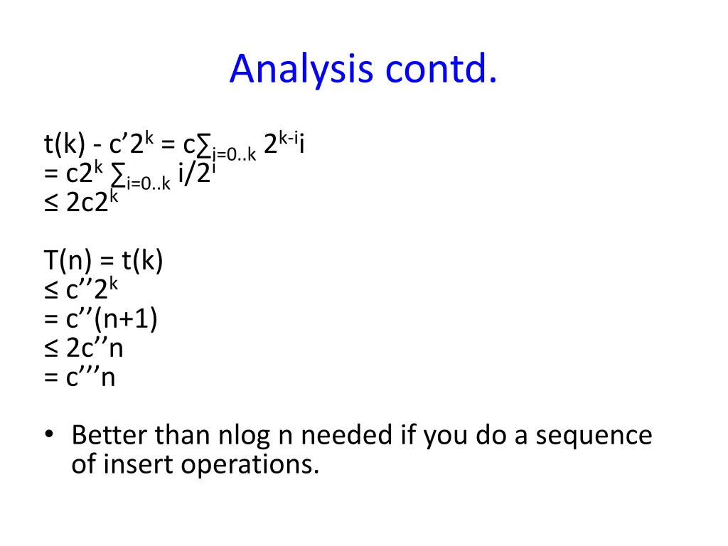 analysis contd