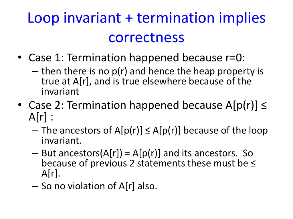 loop invariant termination implies correctness