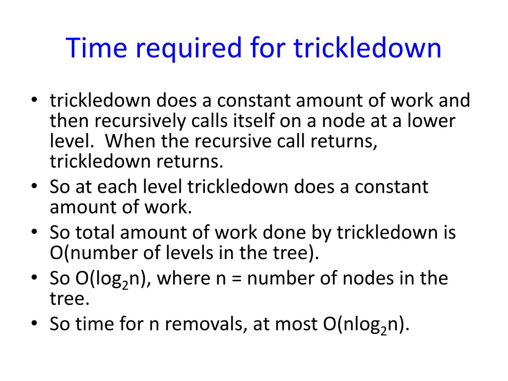 time required for trickledown