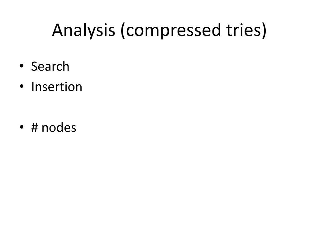 analysis compressed tries