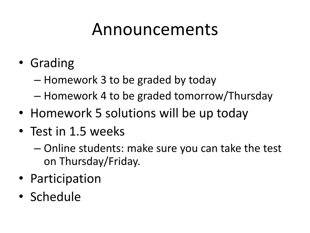 announcements