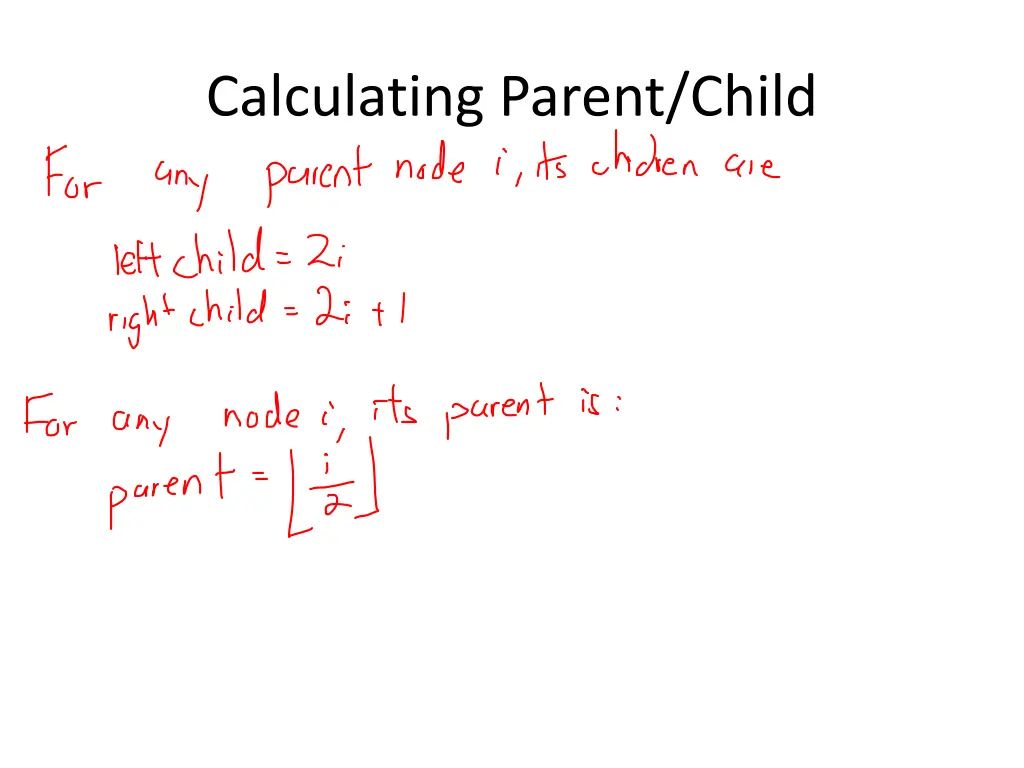 calculating parent child