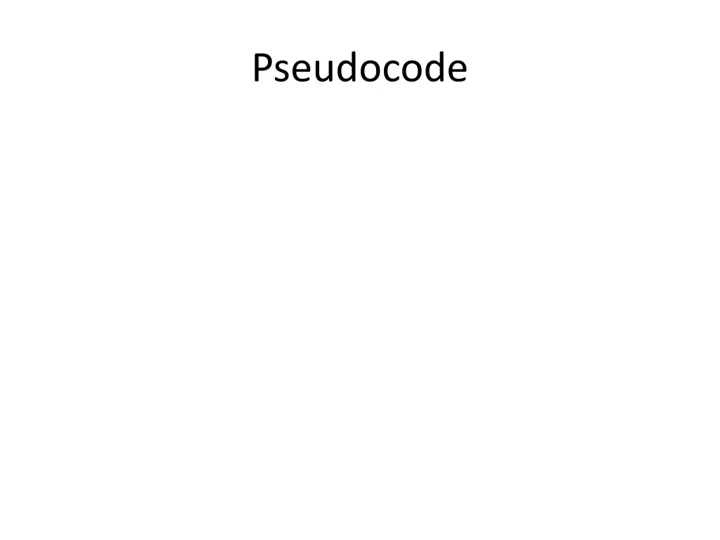 pseudocode 1