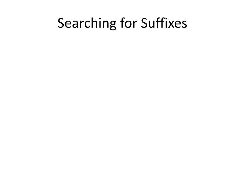 searching for suffixes