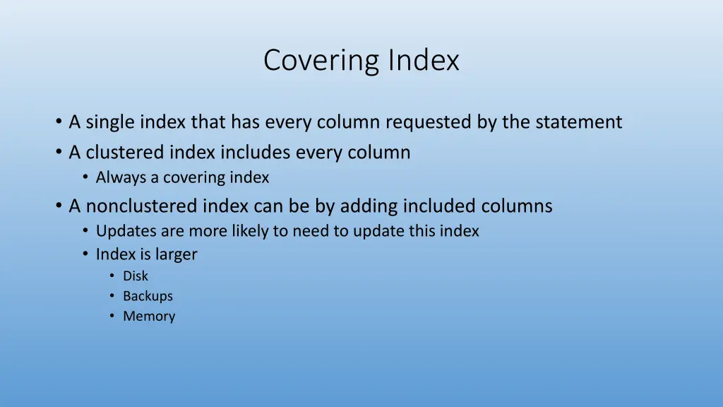 covering index