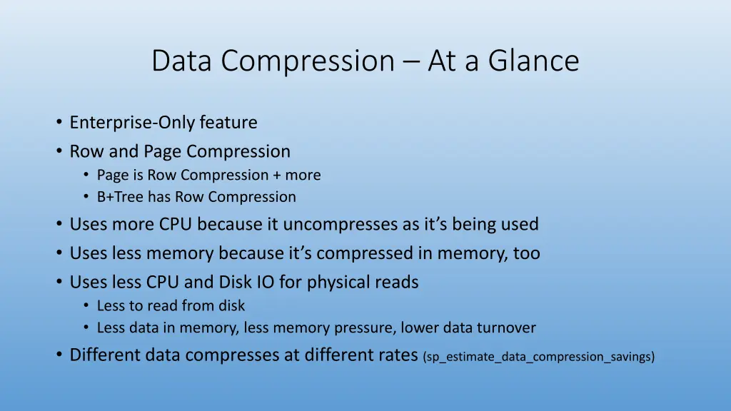 data compression at a glance