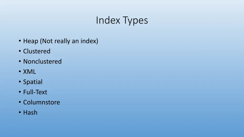 index types