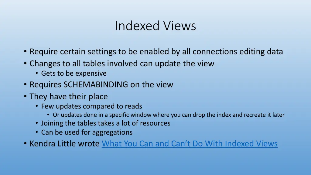 indexed views