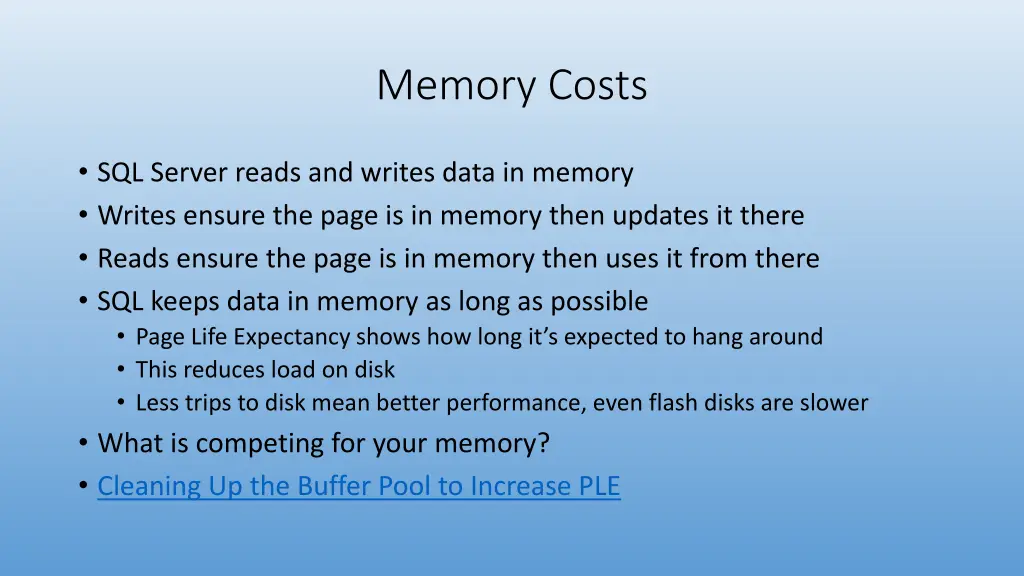 memory costs