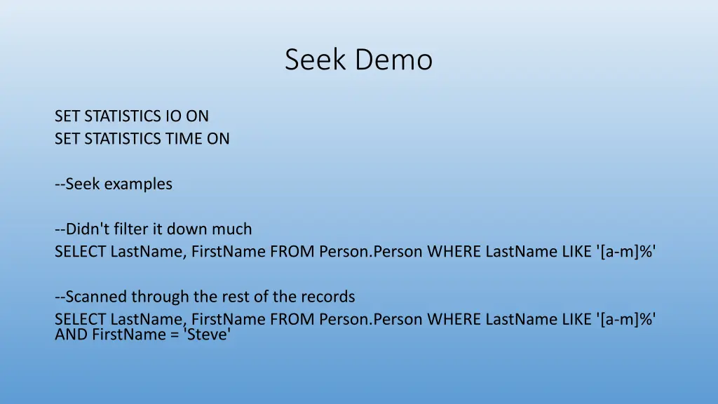 seek demo