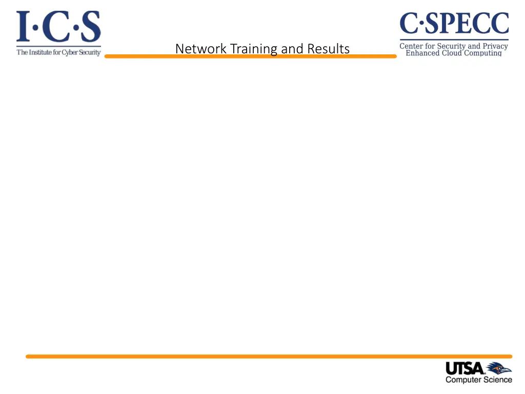 network training and results