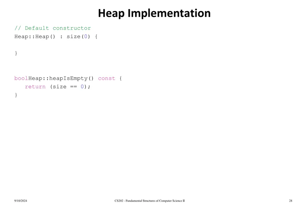 heap implementation 1