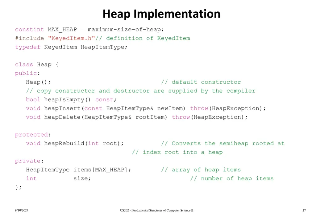 heap implementation