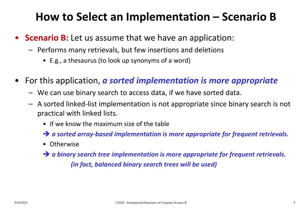 how to select an implementation scenario b