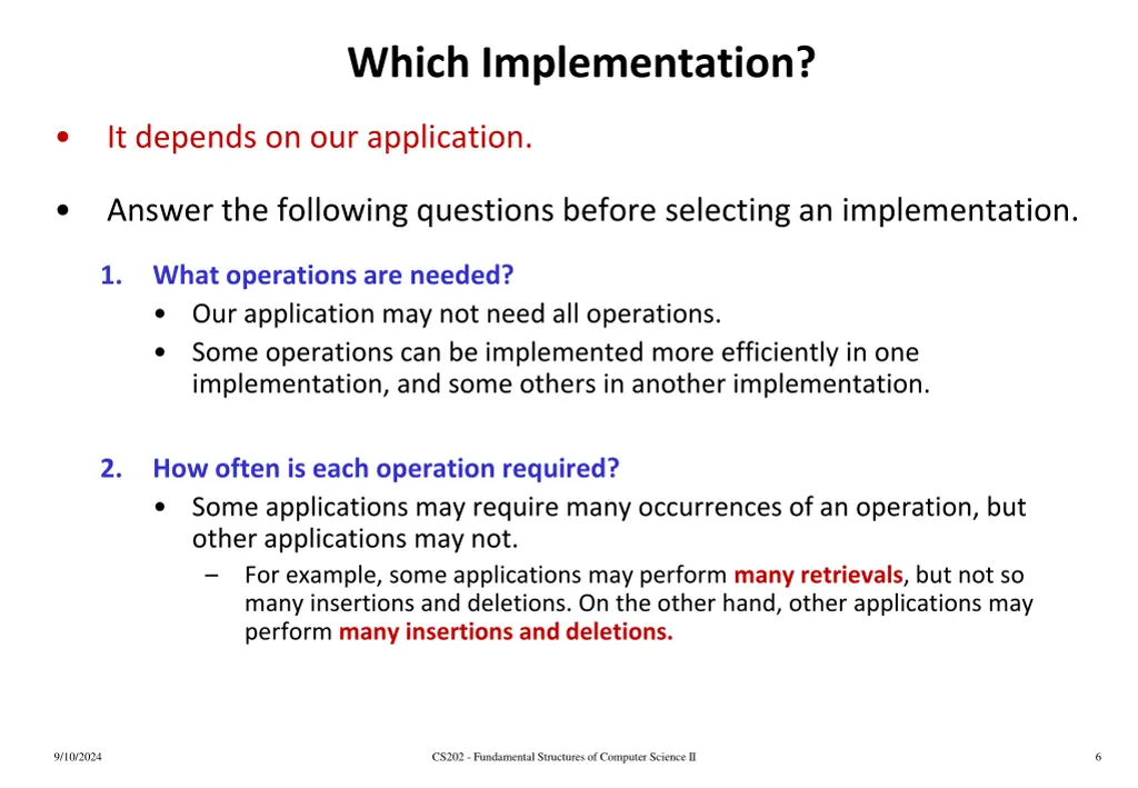 which implementation