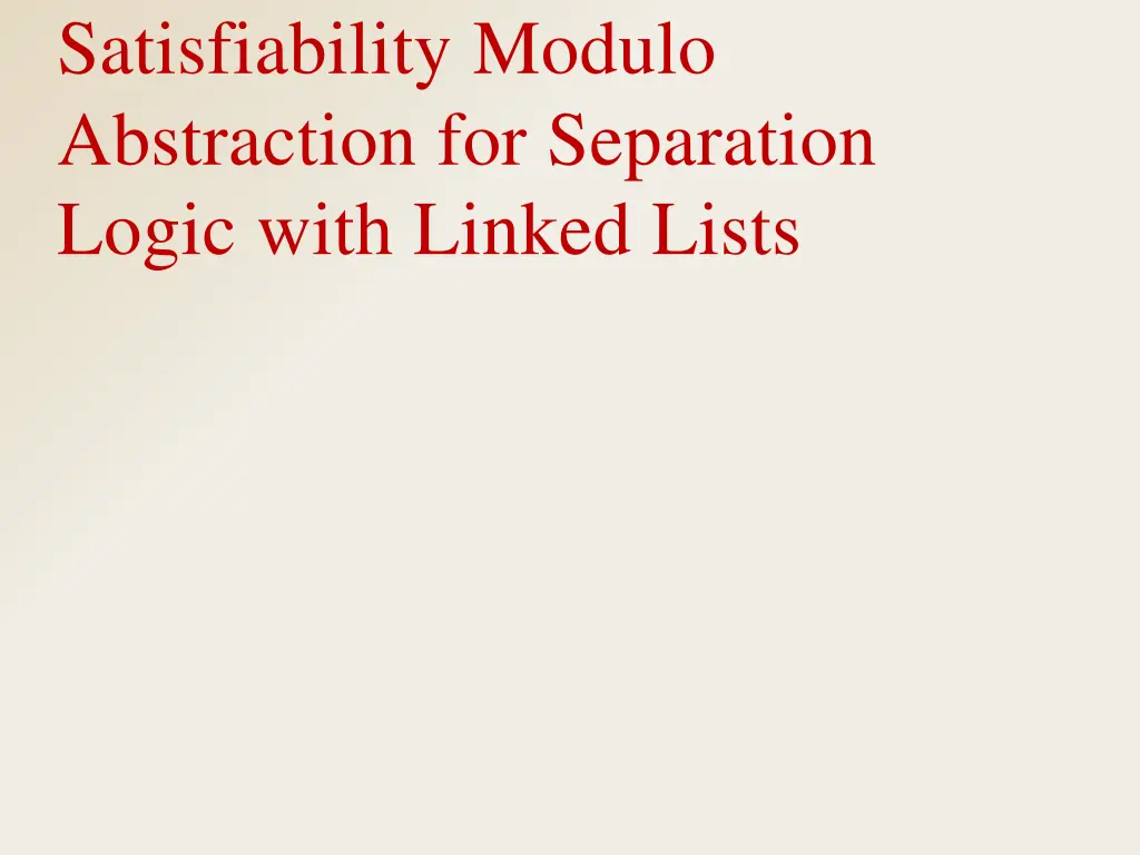 satisfiability modulo abstraction for separation 1