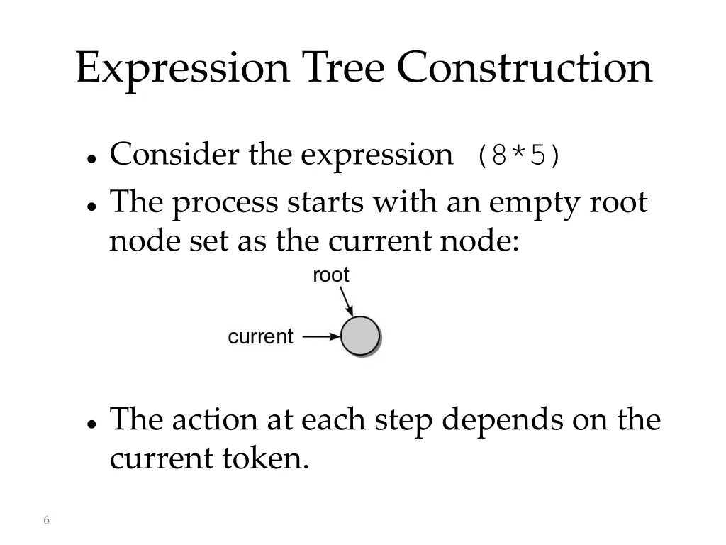 expression tree construction 2