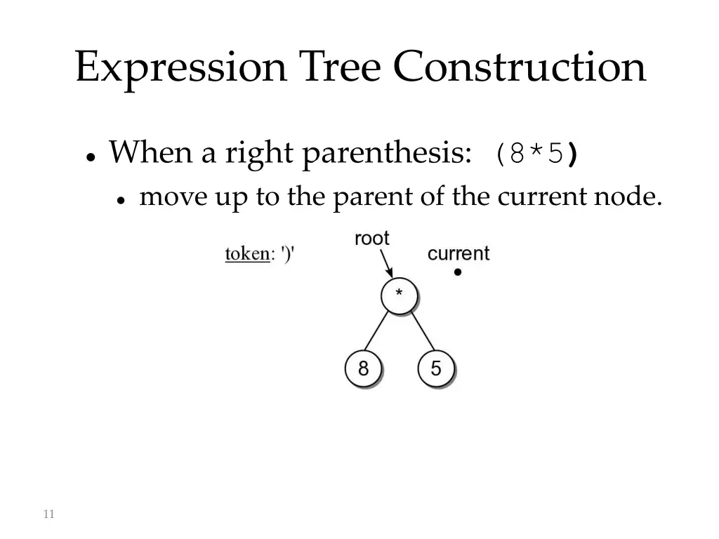 expression tree construction 7