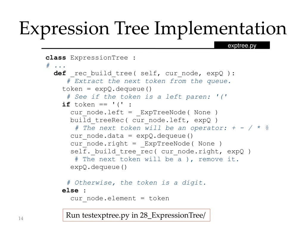 expression tree implementation 2