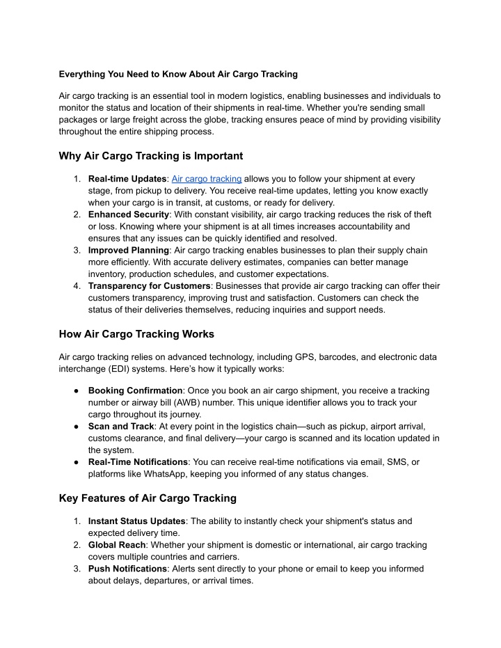 everything you need to know about air cargo