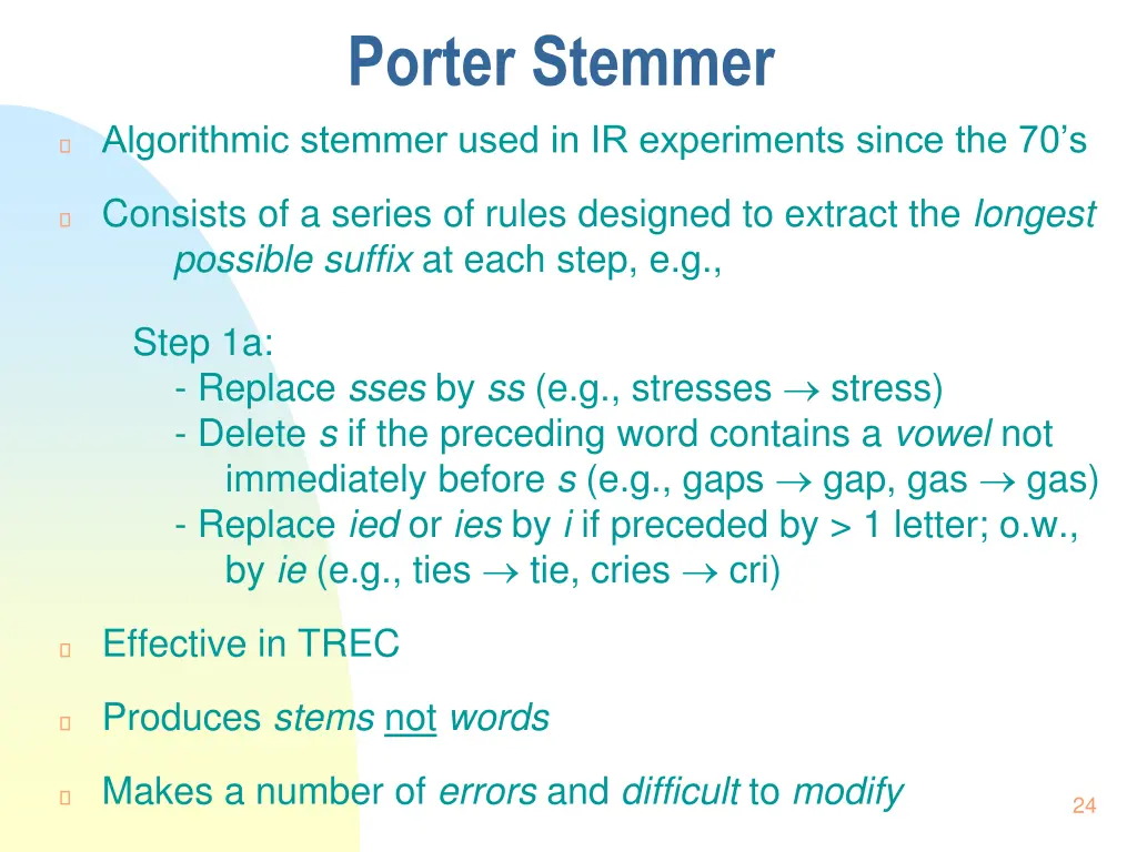 porter stemmer