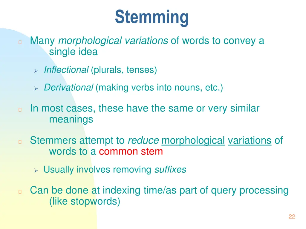 stemming