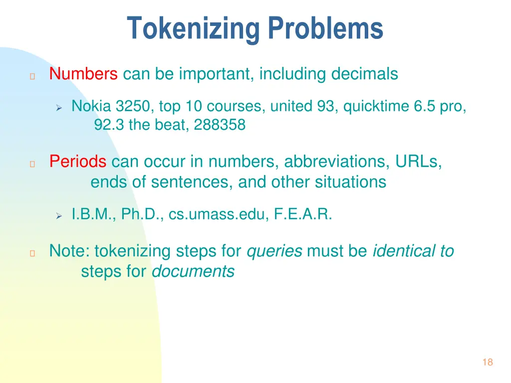 tokenizing problems 2