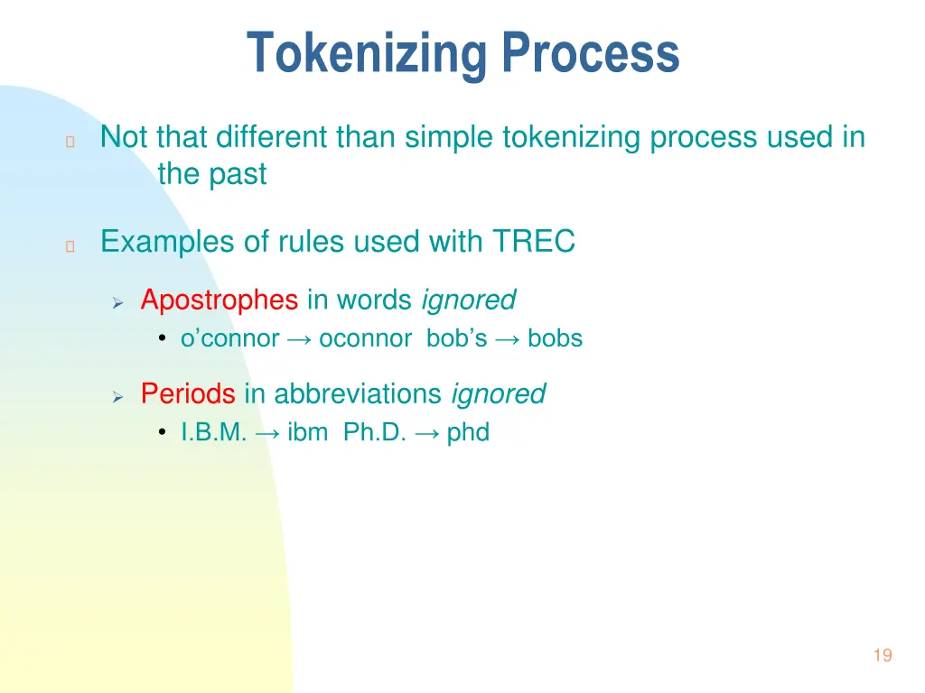 tokenizing process