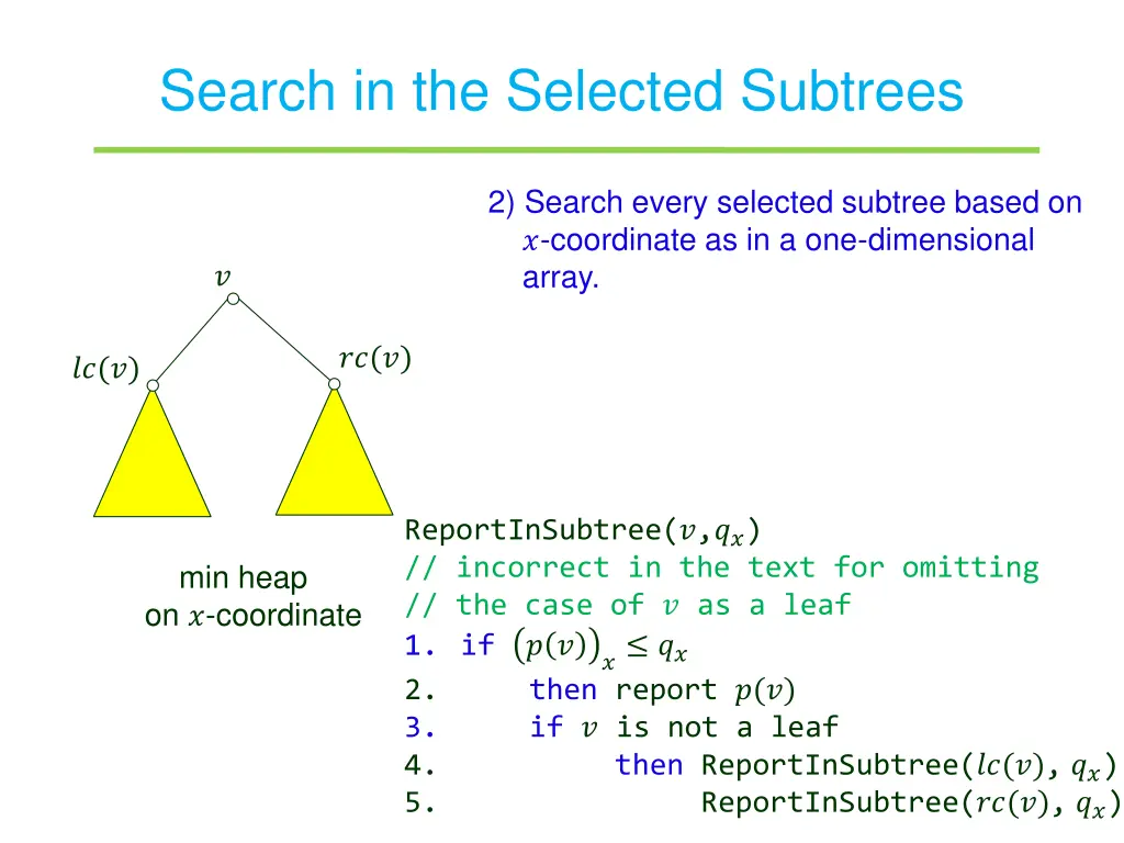 search in the selected subtrees