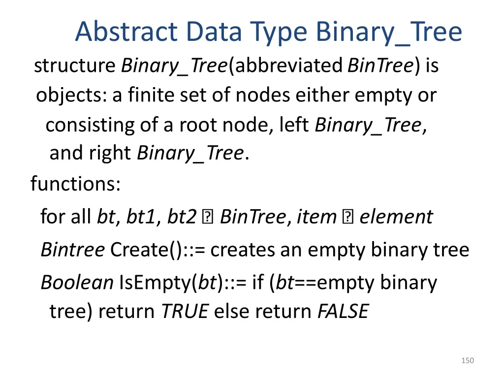 abstract data type binary tree structure binary