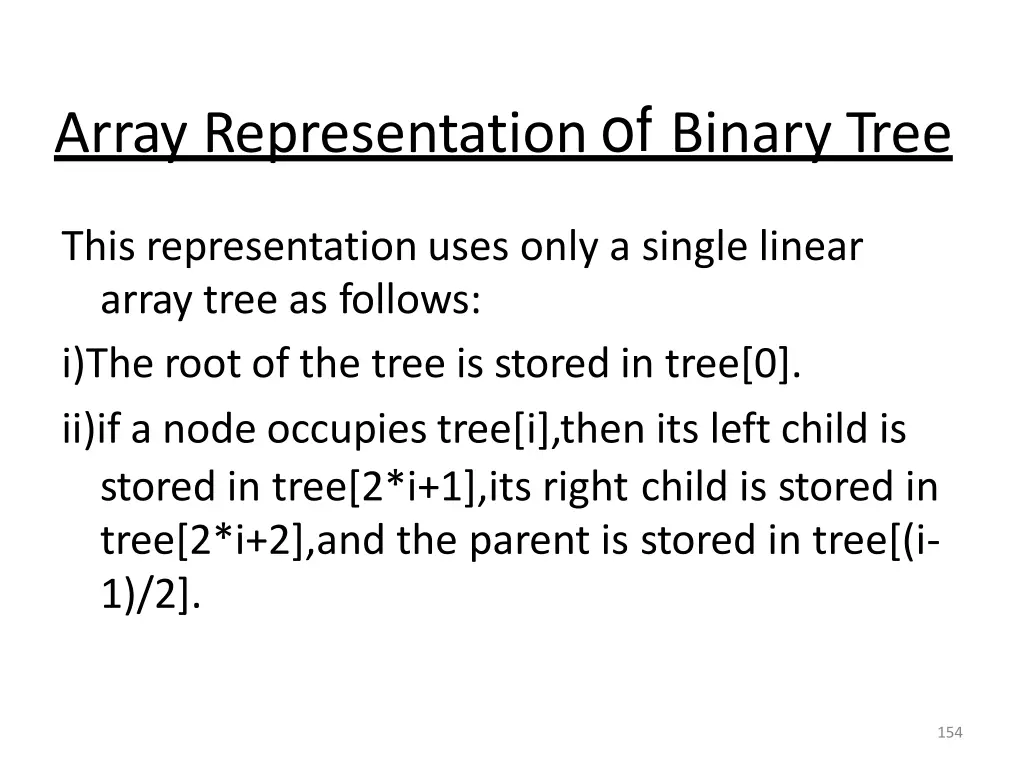 array representation of binary tree