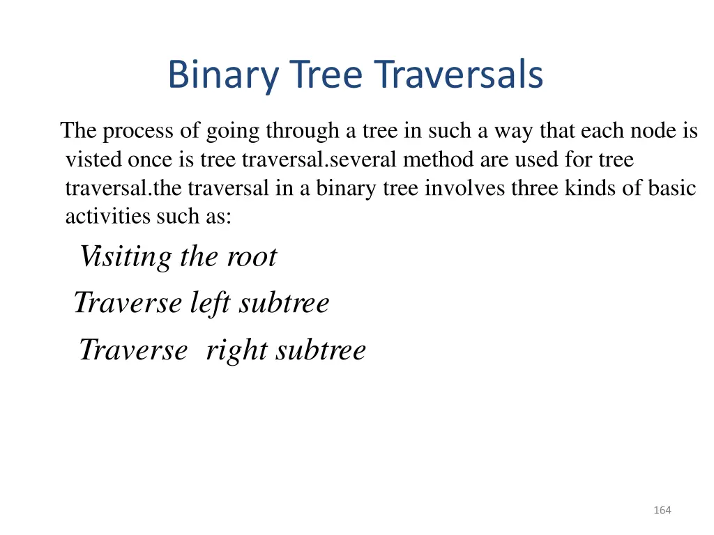 binary tree traversals